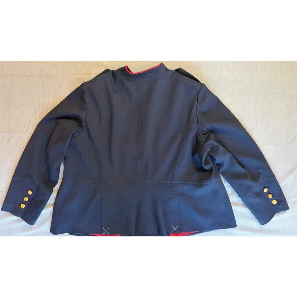 New Talbots Jacket Women's Navy With Gold Button Twill Military Blazer‎ Blue 22W